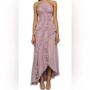 Elegant Pink Pleated Dress